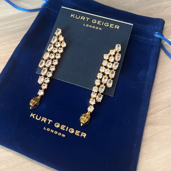 Kurt Geiger eagle crawler Gem Chandelier Earrings - Picture 1 of 3